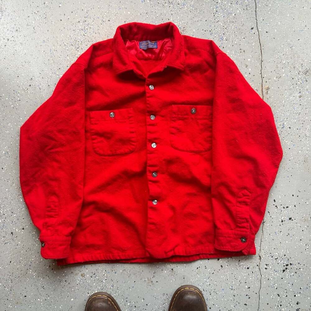 80s Pendleton 100% Virgin Wool Button-Up Shirt